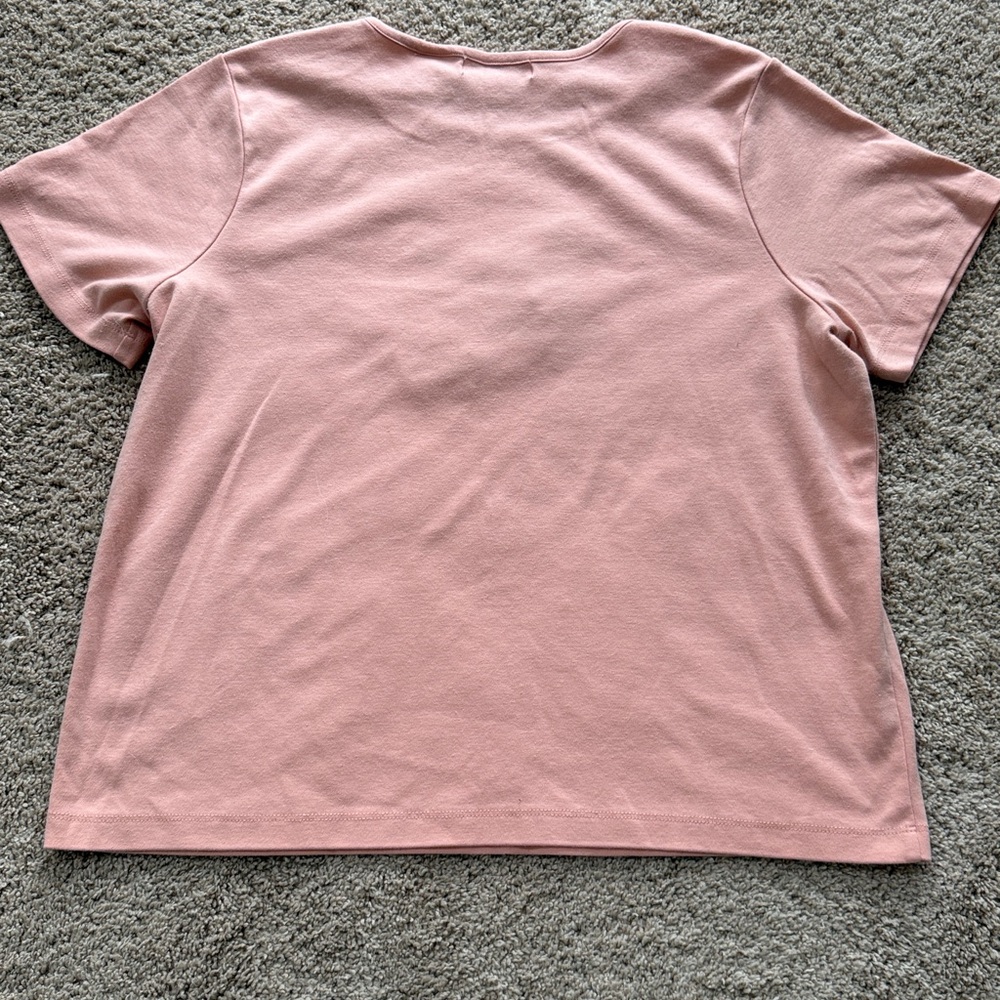 Bonnie Evan’s short sleeve Embroidered Peach Crop Top XL embroidery on front. - Picture 3 of 9
